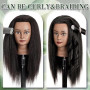Mannequin Head with Human Hair 18'' Cosmétologie Mannequin Head with 100% Real Human Hair Mannequin Head für Flechten Coiffeurs