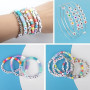 SUTOUG Lot de 1000 perles colorées à enfiler avec lettres de l'alphabet blanches de A à Z et perles en forme de cœur colorées, r