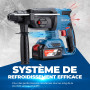 DongCheng Marteau perforateur sans fil 20V, 2,8 J SDS-plus (1 batterie) | Max de perçage 24 mm (Béton), Moteur sans balais, Embr