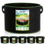 CHRORINE Lot de 6 sacs de culture de 10 gallons 300G - Pots en tissu d'aération épaissis avec poignées, adaptés pour la plantati