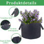 Lot de 10 sacs de plantation de 10 gallons pour légumes, sacs de plantation pour le jardin, pots de plantes épais et respirants 