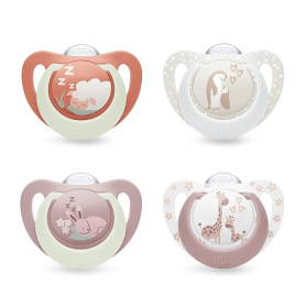NUK First Choice Day & Night Tétines pour bébé | 0-6 mois | Sucettes orthodontiques phosphorescentes | Apaise 99% des bébés** |