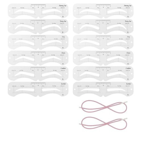 12 Pcs Kit De Pochoir À Sourcils, Pochoir Sourcils Femme Kit De Modelage Pour Sourcils Modèle De Sourcil Réutilisable Pochoi Con