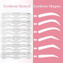 12 Pcs Kit De Pochoir À Sourcils, Pochoir Sourcils Femme Kit De Modelage Pour Sourcils Modèle De Sourcil Réutilisable Pochoi Con