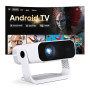 2026 Dernier Videoprojecteur Intelligent, Android 14, Rétroprojecteur 1080P Supporte 4K, WiFi 6 Bluetooth 5.2, 240 ANSI, Correct