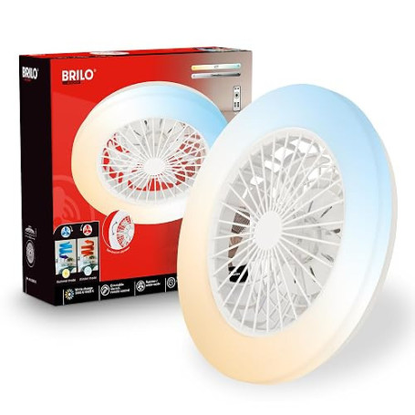 BRILONER - CCT Ventilateur de plafond avec éclairage 5 vitesses, télécommande, variateur de lumière, minuterie, lampe de plafond