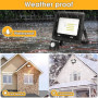 FGRYB 30W Projecteur LED Extérieur avec Détecteur de Mouvement - 2 Packs | Blanc Froid 6500K, IP66 Etanche,Télécommande Incluse.