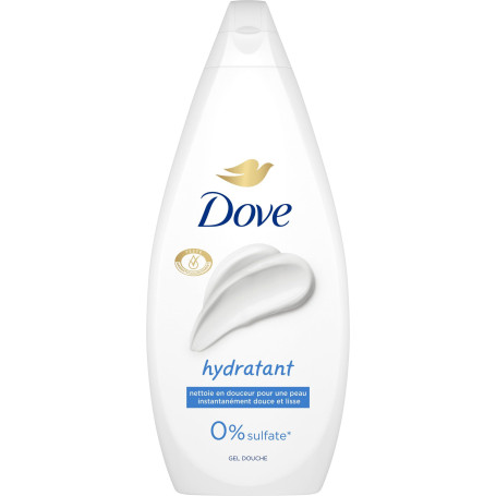 DOVE - Gel Douche - Essentiel Hydratant - Nettoie en douceur et adoucit la peau - Testé dermatologiquement - 0% Sulfate- 720 ml
