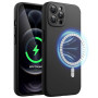 JETech Coque Silicone Magnétique pour iPhone 12 Pro Max, Noir | Compatible avec MagSafe, Toucher Soyeux, Protection Complète de