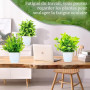 Purpledi 6 Pièces Mini Plantes Artificielles Verdure Plastique Faux Plantes avec Pot, Fausse Plante Interieur, Plante Artificiel