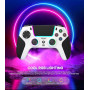 SZPACMATE Manette sans fil pour PS4/PS3/Switch/PC/iOS/Android/Steam Deck, avec 8 éclairage RGB/Joystick Effect Hall/Batterie 100