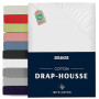 Dreamzie - Drap Housse 140x190/200 - Blanc - 100% Jersey Coton Certifié Oeko Tex - Drap-Housse 140x190/200