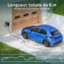 dé Chargeur Voiture Electrique Type 2 3,7kW 6m avec Écran LCD | IP66, Câble recharge voiture électrique Type 2, réglable 6-16A, 
