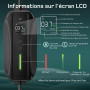 dé Chargeur Voiture Electrique Type 2 3,7kW 6m avec Écran LCD | IP66, Câble recharge voiture électrique Type 2, réglable 6-16A, 