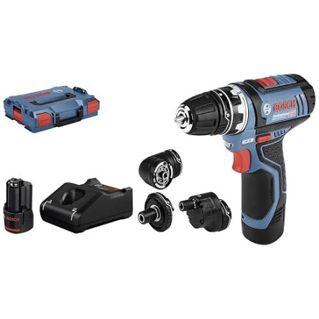 Bosch Professional 12V System perceuse-visseuse sans-fil GSR 12V-15 FC - FlexiClick System (2 batteries 2,0 Ah, chargeur GAL 12V