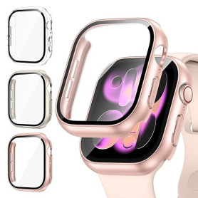 Kamita 3Pièces Coque pour Apple Watch Série 11/Série 10 42mm | Étui de Protection avec Protecteur d'écran en Verre Trempé, Dur P