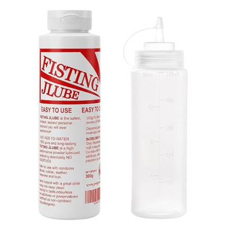 J-LUBE FISTING Poudre mélangée avec de l'eau Une bouteille fait plus de 60 litres et plus de lubrifiant 283,5 g + flacon souple