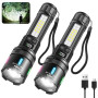 LEKIA Lampe Torches Ultra Puissante 100000LM, Rechargeables USB-C Lampe de Poche LED Simples Modes/7 Modes, Batterie 3000mAh Lon