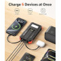 Batterie Externe Solaire 26800mAh, Power Bank PD15W USB C avec 3 Câbles, 5 Sorties 3 Entrées, Chargeur Solaire étanche avec Deux