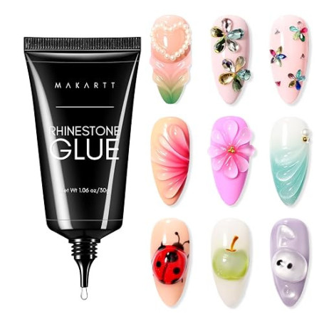 Makartt 30ml Rhinestone Glue Gel 3D Nail Art – Adhésif Super Fort pour Strass, Bijoux et Décorations
