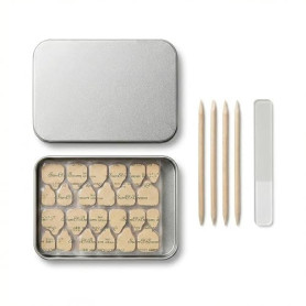 Sun&Beam Nails Pastilles adhésives pour faux ongles ultra fines 0,3 mm double face 600 pièces avec outils et étui sans colle liq
