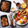 Moule Air Fryer pour Philips 3000 Dual Basket, Plat Silicone Air Fryer pour Philips Airfryer Série 3000 und 5000, Réutilisable A
