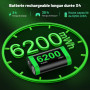 Batterie Rechargeable pour Manette Xbox, 4 Batteries Haute Capacité 6200mWh avec Chargeur/Éclairage RGB Refroidissant/25h d'Auto