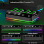 Batterie Rechargeable pour Manette Xbox, 4 Batteries Haute Capacité 6200mWh avec Chargeur/Éclairage RGB Refroidissant/25h d'Auto