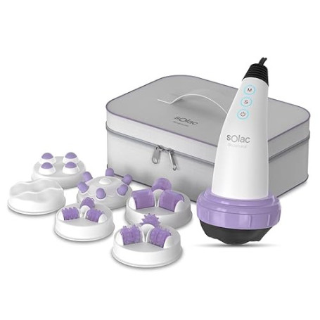 Solac - Appareil de massage anticellulite Sculptural | 1800–3000 RPM | Triple massage | Chaleur | 5 modes | 6 têtes | Design erg