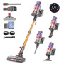 coovy SU7 Aspirateur Balai sans Fil 580W/55Kpa/75Mins, Aspirateur Puissant, Détection Poussière, Écrans Tactiles LED, Brosse Ant
