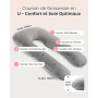 Nuliie Coussin de Grossesse pour Dormir, Oreiller de Corps Complet en Forme de U, Soutien pour Le Dos, Les Hanches et Les Jambes