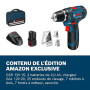 Bosch Professional 12V System perceuse-visseuse sans-fil GSR 12V-15 (avec 2 batteries 2,0 Ah, chargeur GAL 12V-20, set d’embouts