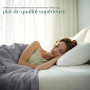 Utopia Bedding - Drap Plat - 225x255cm - Gris | Certifié Oeko-TEX - Polyester brossé Doux - Microfibre - Sans élastique