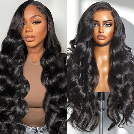 Junemet 20 Pouces Perruque Cheveux Humain Femme Naturelle Brésilien Densité 200% 13x4 Body Wave Lace Wig Perruque Femme Glueless