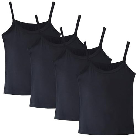 Lohhbve Ensemble de 4 Gilets de Couleur Unie Classiques pour Enfants pour Les Filles de 2 à 10 Ans, Gilet de Travail en Coton, L