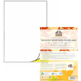 Double Dragon 50 Feuilles Papier Autocollant A4 Blanc Mat, Auto-adhésif, Étiquettes Personnalisables pour Impression Jet d'Encre