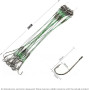 Lot de 20 hameçons de pêche avec bas de ligne en acier - 20 cm - Vert - Crochets de pêche en acier au carbone - Résistants à la