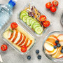 VERONES Lot de 10 récipients en verre pour la préparation des repas,conservation des aliments avec couvercles, pour le micro-ond