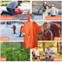 Editbar Lot de 4 ponchos de survie urgence, poncho de pluie urgence, couverture de sauvetage, sac de couchage, couverture thermi