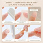 Auroriel 24 Stück Press-on-Nägel French Tip mit Goldlinien-Design Wiederverwendbar Glänzende Acryl-Vollcover-Künstliche Nägel in