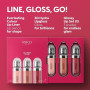 KIKO Milano Glossy Lip Set 03, Kit Lèvres : 3 Brillants À Lèvres Hydratants Effet Volumateur 3D