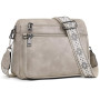 MUIIKOLA Sac à bandoulière pour femme, sac à bandoulière pour femme, sac à bandoulière en cuir, large sangle souple