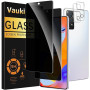Vauki Verre Trempé Anti Espion pour Xiaomi Redmi Note 11 Pro avec Caméra Arrière Protecteur [2+2 Pièces],Anti-Espion Film Protec