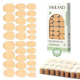 SAVILAND 600 Pads Mini-adhésifs Végétaux pour Faux Ongles Gel Pad Ongles | Faux Autocollants à Ongles Double Face Ultra Fins et