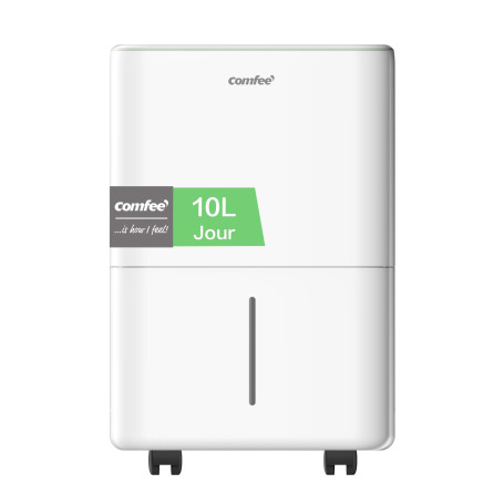 COMFEE' Déshumidificateur Compacte, Absorbe jusqu'à 10L/jour, Mode nuit, Child lock, Minuterie 24H, Réservoir 2,5 L, Pour pièce 