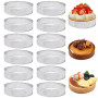 GANILITY Cercle à Tartelette, 12 Pièces 8 cm Cercle a Tarte Perforé en Acier Inoxydable, DIY Moule à Gâteau de Cuisson, pour Qui