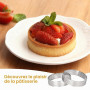 GANILITY Cercle à Tartelette, 12 Pièces 8 cm Cercle a Tarte Perforé en Acier Inoxydable, DIY Moule à Gâteau de Cuisson, pour Qui