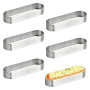 SJIFJSE Lot de 6 Anneaux Cercle à Tarte en Acier Inoxydable,Cercle à Tarte Perforé 403 Inoxydable en Ovale Forme,Moules à Tartel