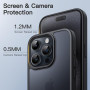 JETech Coque Mate pour iPhone 15 Pro, Noir | Protection de Qualité Militaire, Dos Mat Givré, Finition Anti-Traces de Doigts, Étu