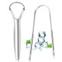 Brencco 2 Gratte Langues en Acier Inoxydable, Brosse à Langue Pour le Nettoyage De la Bouche, Recyclable, Facile à Nettoyer | Gr